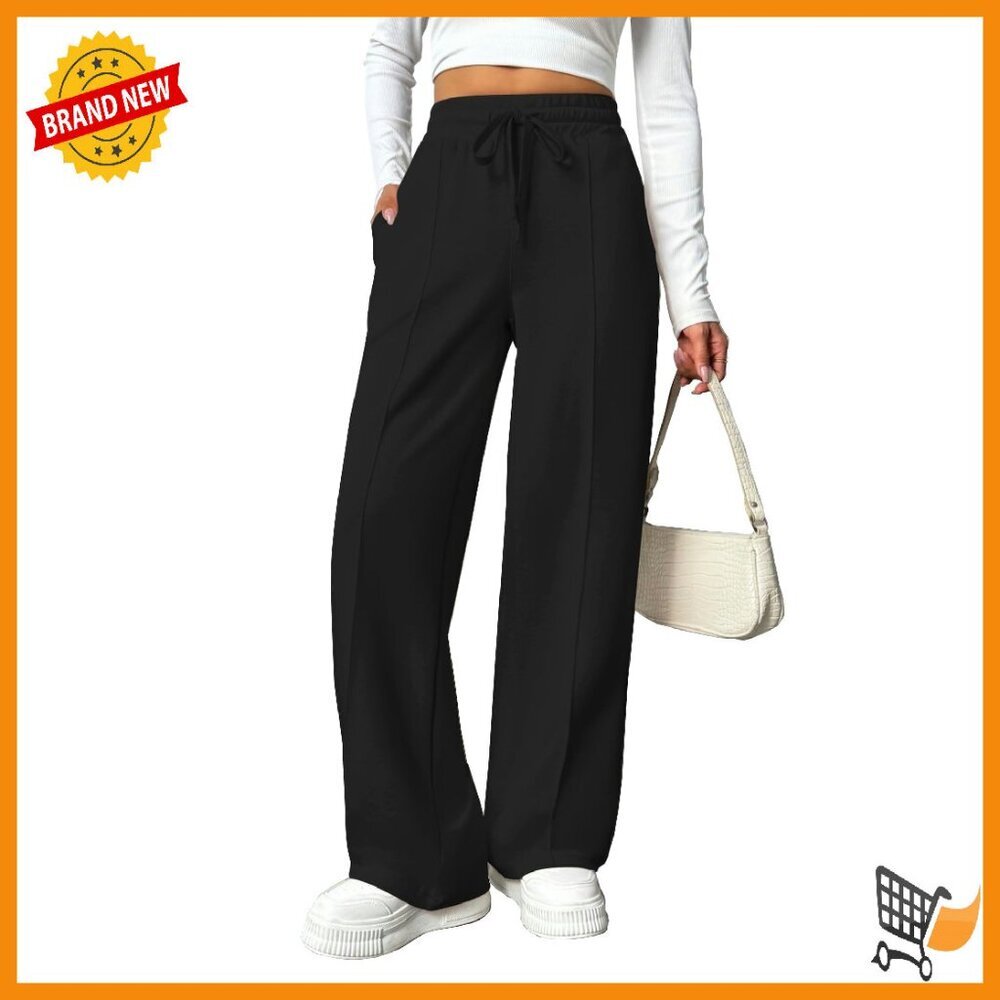High Waisted Wide Leg Sweatpants With Pockets Buttery Soft Fabric